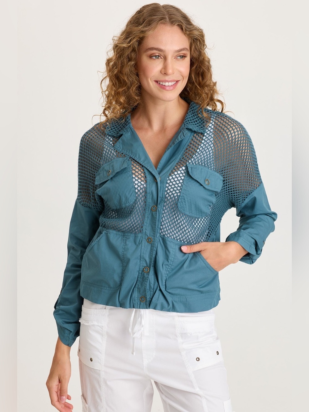 XCVI Niels Poplin Mesh Jacket